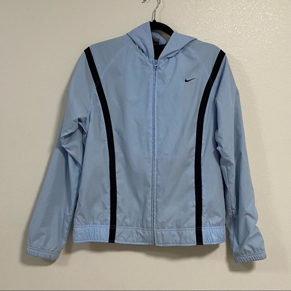 Nike Womens Zip Up Jacket with Hood Color: Baby Blue Size:Medium - Picture 4 of 9